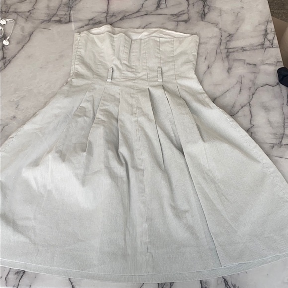 Theory Strapless Pinstripe Dress - Picture 2 of 2